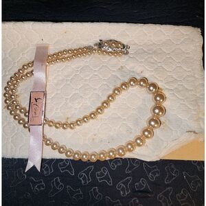 Vintage Coro Simulated Pearl Necklace Choker Japan NOS
